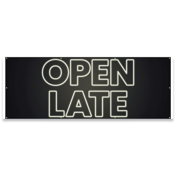 Open Late Banner Concession Stand Food Truck Single Sided